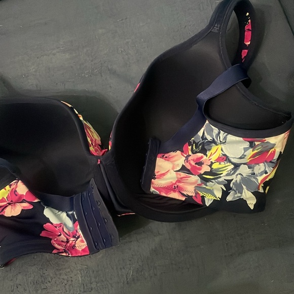 Lane Bryant Cacique 38f floral bra, navy, pink, lime - Picture 3 of 3